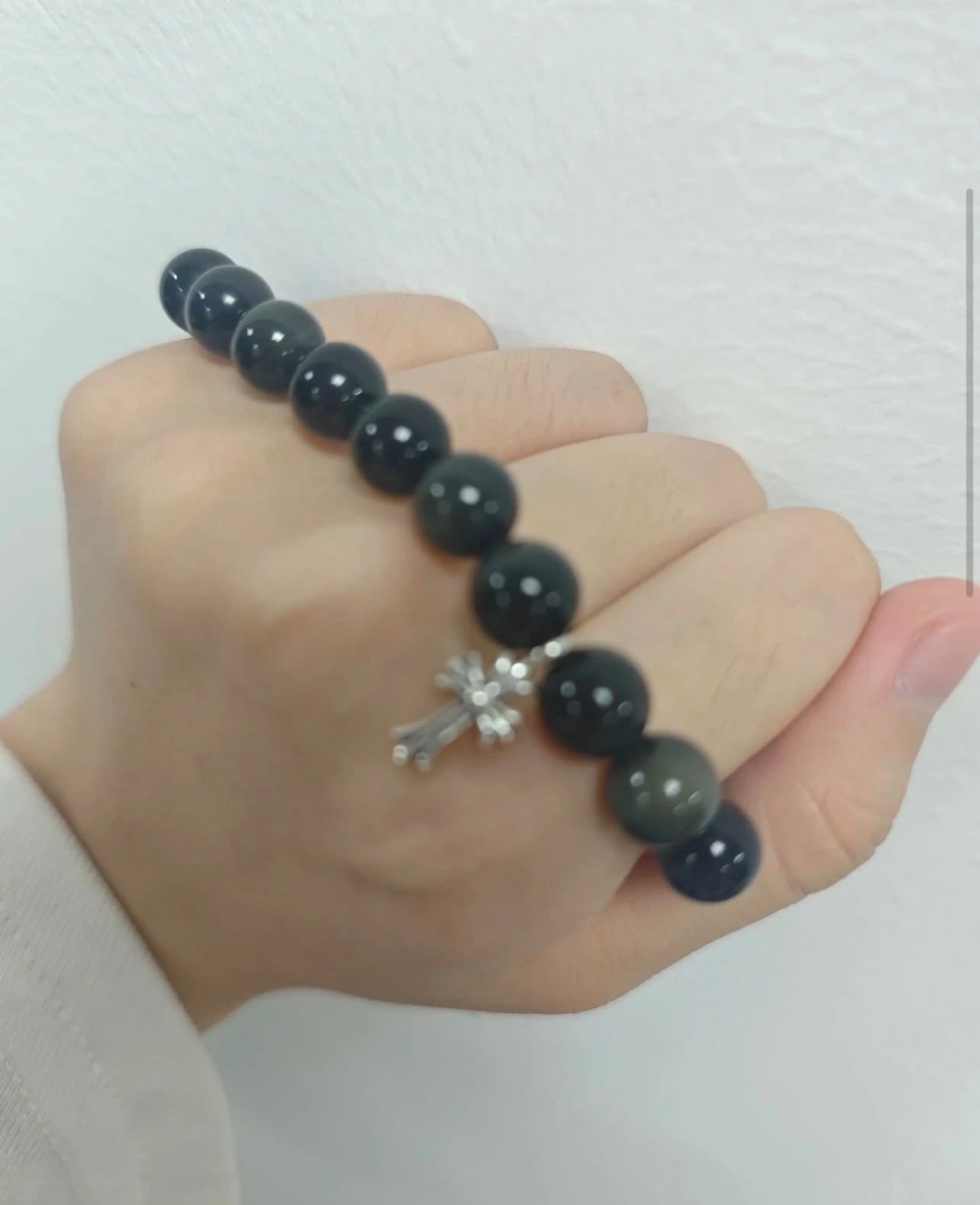 크롬하츠 8mm 흑요석 비즈 팔찌